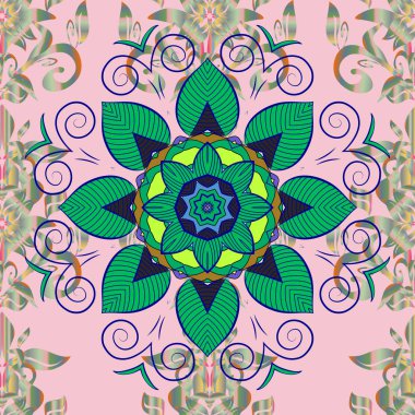 Seamless modeli için duvar kağıdı, web sayfası arka planı, yüzey dokuları kullanılabilir. Çiçekler ile Seamless modeli. Vektör süslü zentangle doku, sonsuz soyut çiçek desenle.