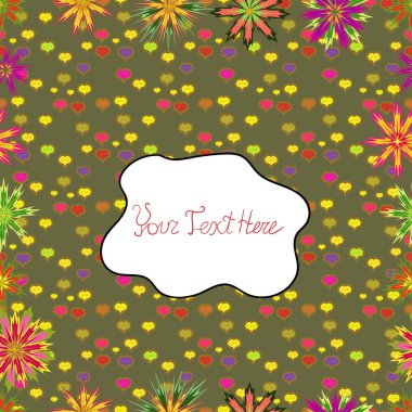 Vektör çiçek desenli çiçekli doodle tarzında. Nazik, tatlı çiçek arka plan. Kahverengi, beyaz ve sarı renkler çiçekler.