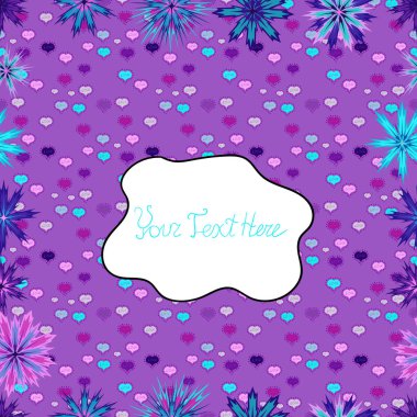 Mor, beyaz ve mavi renkler nazik, bahar çiçek. Vektör çizim. Çiçekli ihale seamless modeli. Vintage tarzı vektör çiçek çizim.