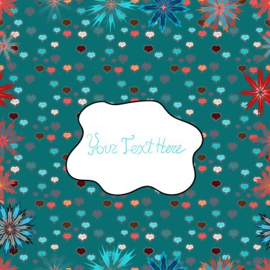 Sevimli çiçek desenli küçük çiçek. Güzel kumaş deseni. Vektör çizim. Güzel karalamalar çiçekler ile sorunsuz çiçek desenli.