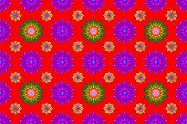 Raster illüstrasyonu. Çiçekler, dallar, bitkiler ve çiçekler. El çizimi. Güzel kumaş deseni.