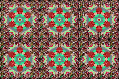 Mandalas 'la kusursuz bir düzen. Raster süslemeleri, arka plan. Soyut süslemeli kusursuz desen.