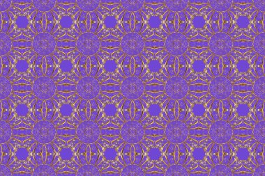 Mor, kahverengi ve bej renklerde altın elementler. Barok tarzında kusursuz bir doğulu süsü. Geleneksel klasik raster altın pürüzsüz desen.