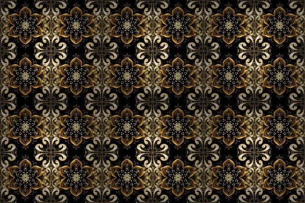 Elegant Raster Classic Pattern Seamless Abstract Background Repeating Elements Black — Stock Photo, Image