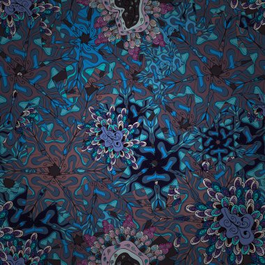 Arka plan doku, duvar kağıdı, Tema mavi, gri, siyah, pembe ve nötr renklerde. Soyut etnik vektör seamless modeli. Kabile sanat baskı, antika arka plan.