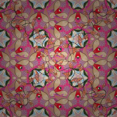 Boyama kitabı, telefon servis talebi yazdırma için kullanılabilir. Etnik Mandala süs vektör. Kına dövme stil tarafsız, bej, pembe, yeşil ve turuncu renkler. Hint çiçek desenli madalyon afiş.