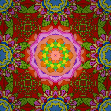 Konsept lüks dekor. Doğrusal eğilim tarzı. Vektör tasarım öğesi. Logo, simge, sembol, amblem, monogram çerçeve oluşturmak için şablon. Yeşil, kırmızı ve turuncu renkler renkli desen illüstrasyon.