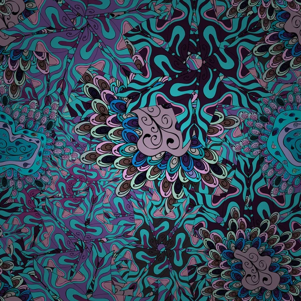 Mavi, siyah, kahverengi, tarafsız ve mor renkler üzerinde karalamalar. Güzel desen kağıt vektör kaydırma. Dikişsiz desen kroki şirin arka plan.