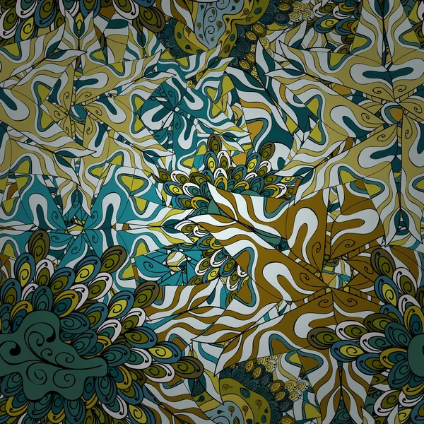 Vektör - hisse senedi. Suluboya, elle çizilmiş. Sorunsuz arka plan deseni. Bağımsız, mavi, siyah, kahverengi ve yeşil renkler doodles.