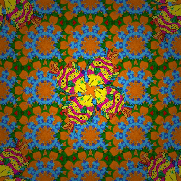 Mandala Colorato Mandala Floreale Indiano Mandala Stress Vettore Orientale Fiorisce — Vettoriale Stock