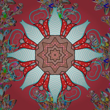 Küçük renkli çiçekler. Şık moda için şablon yazdırır. Rengarenk illüstrasyon. Pembe, tarafsız ve mavi çiçekli bahar çiçek arka plan. Vektör şirin desende küçük çiçek.