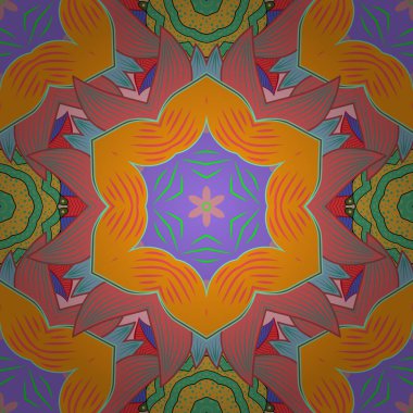 Şal, duvar kağıtları, arka planlar ve scrapbooks için. Neşeli Noel için Happy New Year ürünleri. Vektör sarı, pembe ve mor renkler ile Seamless modeli.