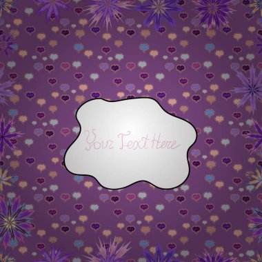 Şirin zarif çiçekler vektör çizim. Poster veya kapak için arka plan. Yaprakları ile Seamless modeli. Şekil TEKSTIL. Davet ve kartpostal tasarımı için dekoratif çiçek öğeleri.