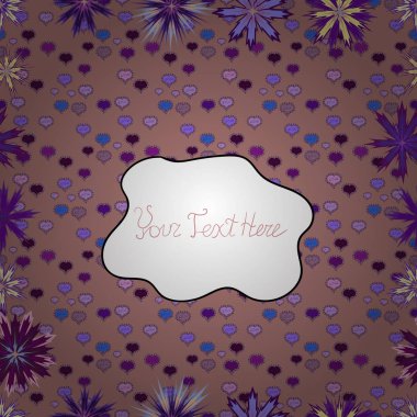 Vektör - hisse senedi. Çiçek yaprakları ve papatya ile Peygamber tarafsız, beyaz ve mor renkler ile. Sorunsuz arka plan deseni.