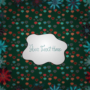 Bitkilerin yeşil, beyaz ve mavi renkler parlak çiçekli halı ile Seamless modeli.