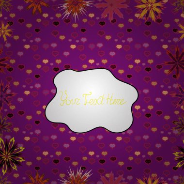 Sevimli çiçek vektör desen. Düz çiçek öğeleri tasarım. Çiçekler mor, beyaz ve kırmızı renkler. Yaz tema Dikişsiz desen arka plan rengi.