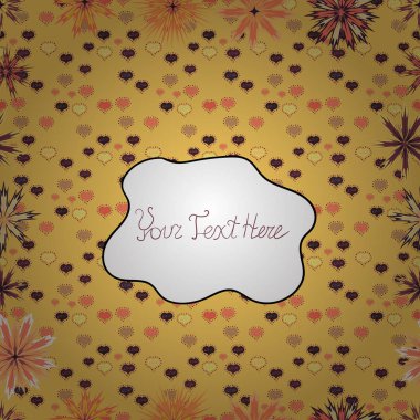 Sarı, beyaz ve turuncu renklerde çiçekler. Vektör çizim. Çiçek süsleme ile Seamless modeli.