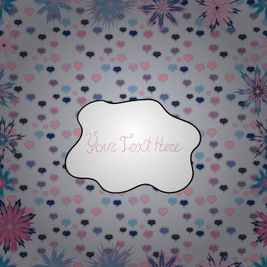 Vektör çiçek desenli çiçekli doodle tarzında. Nazik, ihale çiçek arka plan. Gri, beyaz ve mavi renkler çiçekler.