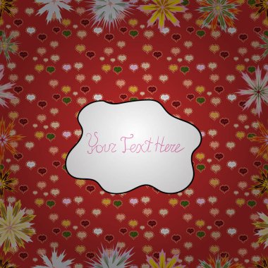 Vektör çizim. Kırmızı, beyaz ve pembe renkler. Kartları, davetiyeler, tarihi kartları ve daha birçok kaydetmek için kullanılabilir. Vektör soyut desen sayfa antistress için.