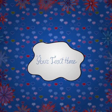 - hisse senedi. Desen mavi, beyaz ve kırmızı renkler. Sorunsuz şirin kumaş deseni. Soyut karalamalar desen. Vektör çizim. Kullanılabilmesi için kupa baskı, Bebek giyim, duvar kağıdı, kutuları vb kaydırma.