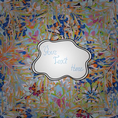 Mavi, bej ve nötr renkler yapraklarda. Sorunsuz vektör çizim. Elle çizilmiş Eskizler yaprakları doodle arka plan.