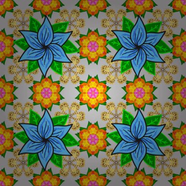 Kupa baskı, Bebek giyim, duvar kağıdı, sarma kutuları vb kullanılabilir. Zarif, parlak ve kesintisiz gri, sarı ve yeşil çiçek desen tasarım.