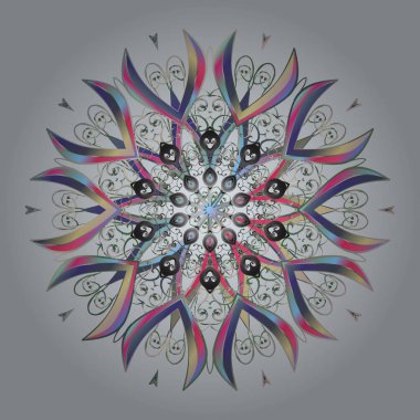 Vektör kış desen. Vektör çizim. Arka plan çiçek elemanları ile. Gri, tarafsız ve mavi renkler Tasarla.