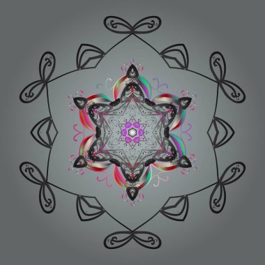 Kar tanesi basit. Gri, tarafsız ve pembe renkler sevimli kar tanesi. Kış, neşeli Noel tatili, mutlu yeni yıl kutlama vektör çizim sembolü. Soyut duvar kağıdı dekorasyon sarma,.