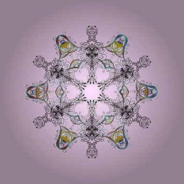 Noel tarafsız, gri ve yeşil. Vektör çizim. Sihirli tarafsız, gri ve yeşil tatil yıldız ve düşen kar taneleri ile arka plan.