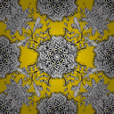 Beyaz, sarı ve siyah renkler renkli mandala şekli vektör. İzole çiçek logosu. Premium logo. İş kimlik kavramı için bio, Eko şirket veya spa salonu.