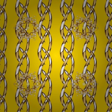 Klasik vintage arka plan. Geleneksel şark süsleme. Sarı, kahverengi ve beyaz renkler altın elemanları ile Seamless modeli. Klasik vektör altın Dikişsiz desen. Vektör çizim.