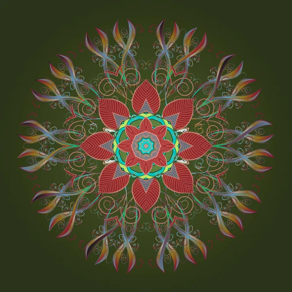 Vektör çizim. Vektör Noel renkli arka plan ile düşen kar tanesi. Noel kar taneleri ile arka plan. Kış arka plan.