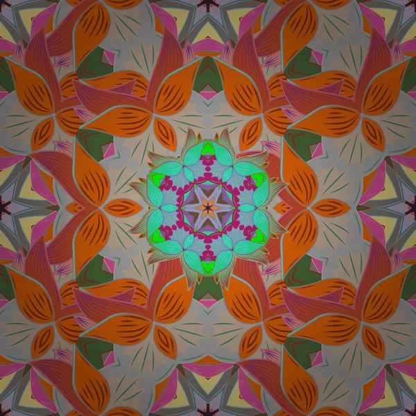 Vektör çizimi. Çiçek deseni. Çiçeksiz arka plan. Şatafatlı bahar bahçesi dokusu.