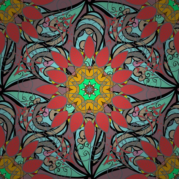 Doodle unsurları. Sorunsuz çiçek deseni kaydırma kağıt, davet, el ilanı, afiş veya Web sitesi Web sitesi arka plan duvar kağıdı için kullanılabilir. Vektör çizim el çekilmiş.