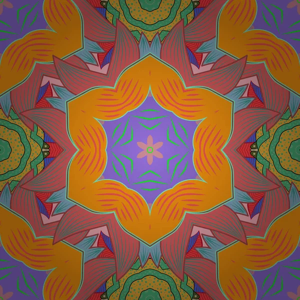 Şal, duvar kağıtları, arka planlar ve scrapbooks için. Neşeli Noel için Happy New Year ürünleri. Vektör sarı, pembe ve mor renkler ile Seamless modeli.