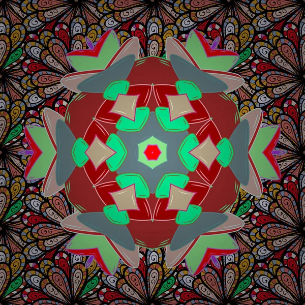 Vektör şirket işareti, amblem, öğe. Basit geometrik mandala logo. Nazik güzel dairesel logo butik çiçekçi dükkanı, iş, iç için renkli. Surround soyut çiçeği.