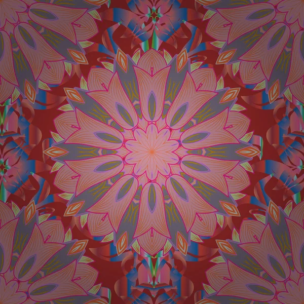 Vektör mandala tavus kuşu tüyü ile. Dekoratif renkli folyo ile soyut oryantal mandala çerçeve. Tasarım moda afiş, kapak, için kaydetmek tarihi bildirimi kartı, düğün ya da doğum günü partisi davetiyesi.