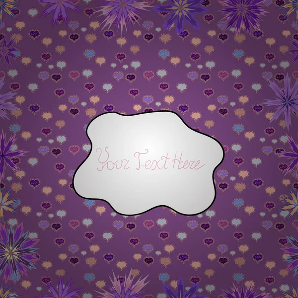 Şirin zarif çiçekler vektör çizim. Poster veya kapak için arka plan. Yaprakları ile Seamless modeli. Şekil TEKSTIL. Davet ve kartpostal tasarımı için dekoratif çiçek öğeleri.