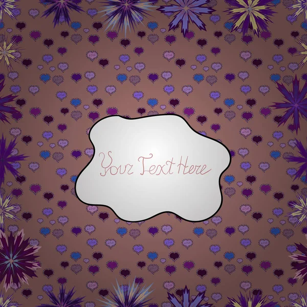 Vektör - hisse senedi. Çiçek yaprakları ve papatya ile Peygamber tarafsız, beyaz ve mor renkler ile. Sorunsuz arka plan deseni.