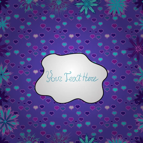 Bahar çiçekleri ile şube, mor, beyaz ve mavi renkleri ile çiçek siluet desenle. Vektör desen.