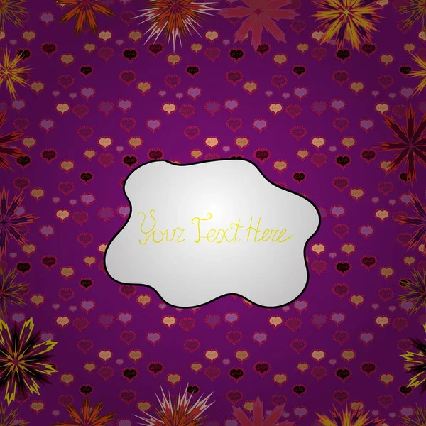 Sevimli çiçek vektör desen. Düz çiçek öğeleri tasarım. Çiçekler mor, beyaz ve kırmızı renkler. Yaz tema Dikişsiz desen arka plan rengi.