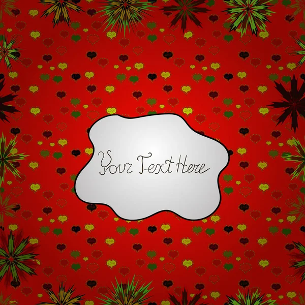 Çiçekleri kırmızı, beyaz ve yeşil renkler. Vektör düz çiçek seamless modeli. Kağıt, tebrik kartları, posterler ve banner tasarımı ambalaj tasarım hediye.