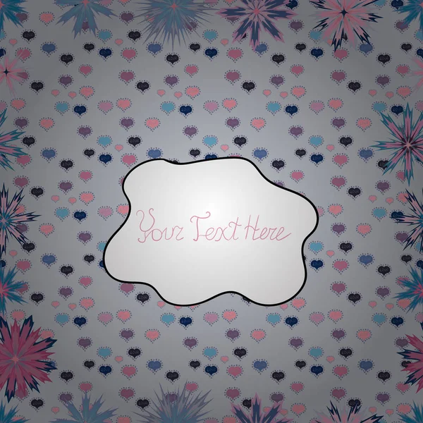 Vektör çiçek desenli çiçekli doodle tarzında. Nazik, ihale çiçek arka plan. Gri, beyaz ve mavi renkler çiçekler.