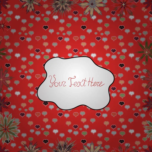 Vektör - hisse senedi. Dikişsiz güzel kumaş desen. Doodles'ın şirin desen. Güzel arka plan. Kırmızı, beyaz ve gri renkler.