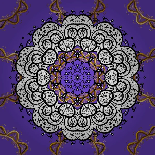 Классический Винтажный Фон Бесшовный Классический Векторный Фиолетовый Белый Черно Золотой — стоковый вектор