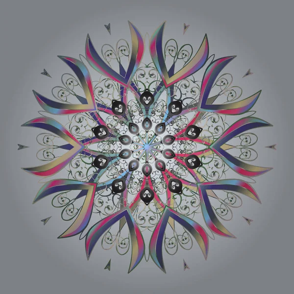 Vektör kış desen. Vektör çizim. Arka plan çiçek elemanları ile. Gri, tarafsız ve mavi renkler Tasarla.