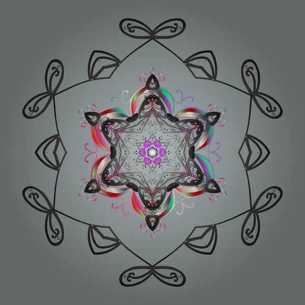 Kar tanesi basit. Gri, tarafsız ve pembe renkler sevimli kar tanesi. Kış, neşeli Noel tatili, mutlu yeni yıl kutlama vektör çizim sembolü. Soyut duvar kağıdı dekorasyon sarma,.