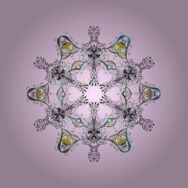 Noel tarafsız, gri ve yeşil. Vektör çizim. Sihirli tarafsız, gri ve yeşil tatil yıldız ve düşen kar taneleri ile arka plan.