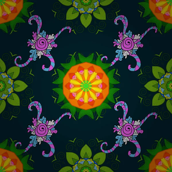 Tasarım moda afiş, etiket, Gelin duş veya düğün davetiyesi için. Mavi, yeşil ve turuncu geri. Dekoratif renkli folyo ile vektör şark süsleme çerçeve.