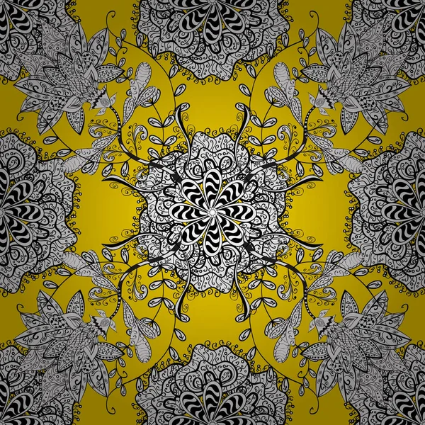 Beyaz, sarı ve siyah renkler renkli mandala şekli vektör. İzole çiçek logosu. Premium logo. İş kimlik kavramı için bio, Eko şirket veya spa salonu.